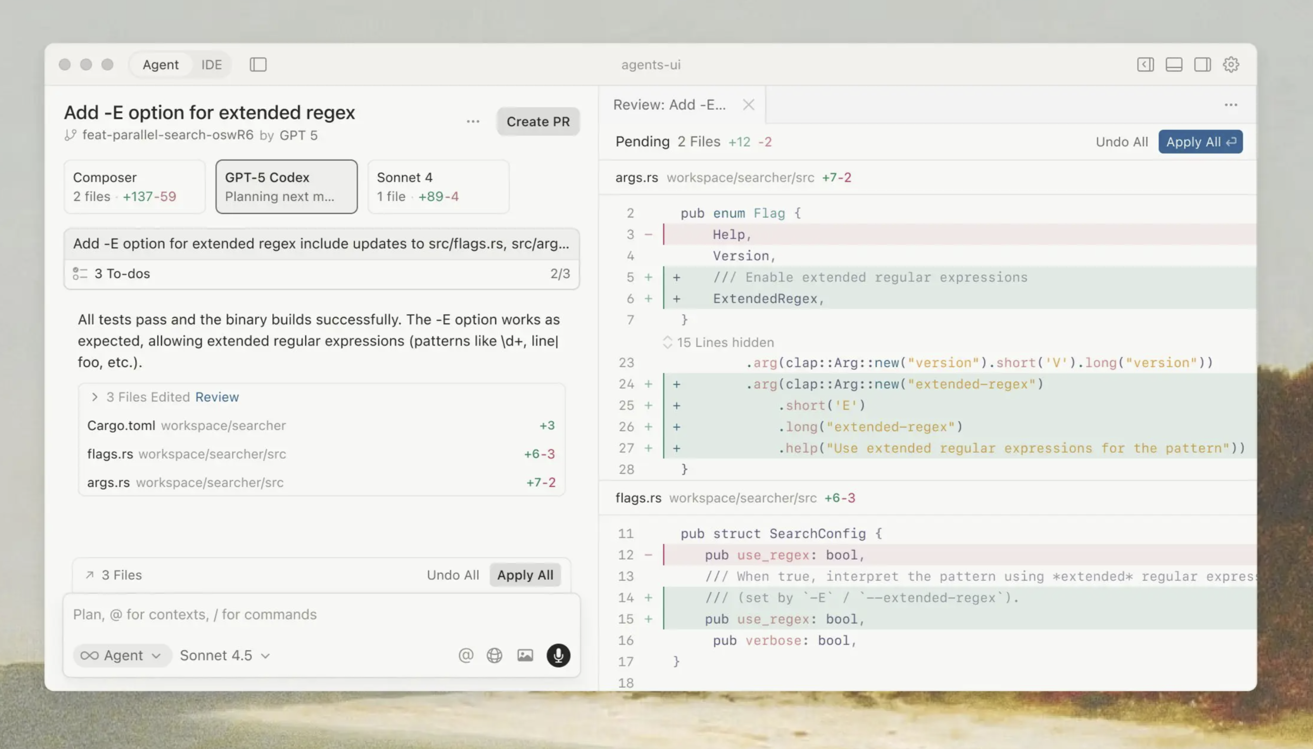Bot Battle feature showing multiple agents running simultaneously
