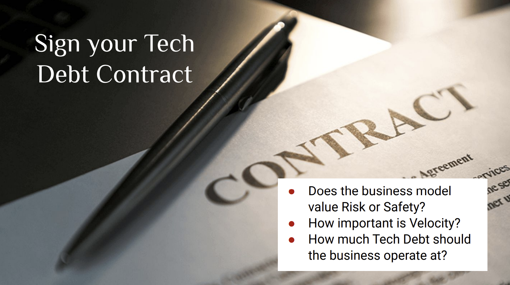 Sign Your Tech Debt Contract